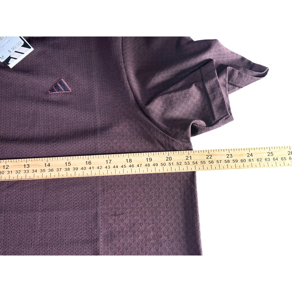Adidas Go-To Primeknit Polo Shirt Performance Stretch Breathable Aurora Ruby M - Picture 8 of 9